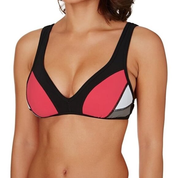 Seafolly Resist Me Sweetheart Bikini Top 12 Reg Black NWT - Picture 1 of 3